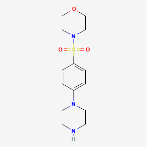 molecular formula C14H21N3O3S B2506532 4-[(4-Piperazin-1-ylphenyl)sulfonyl]morpholine CAS No. 704873-20-1