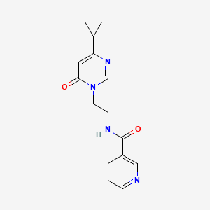 molecular formula C15H16N4O2 B2506533 N-(2-(4-cyclopropyl-6-oxopyrimidin-1(6H)-yl)ethyl)nicotinamide CAS No. 2034480-45-8