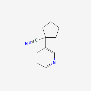 molecular formula C11H12N2 B2506534 1-Pyridin-3-yl-cyclopentanecarbonitrile CAS No. 143619-68-5