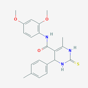 molecular formula C21H23N3O3S B2506536 N-(2,4-dimethoxyphenyl)-6-methyl-4-(4-methylphenyl)-2-thioxo-1,2,3,4-tetrahydropyrimidine-5-carboxamide CAS No. 431891-10-0