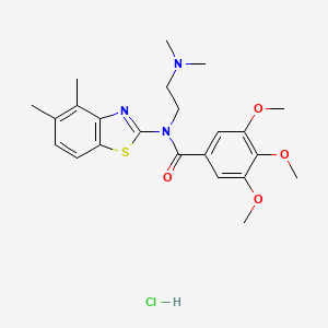 molecular formula C23H30ClN3O4S B2506538 N-(2-(dimethylamino)ethyl)-N-(4,5-dimethylbenzo[d]thiazol-2-yl)-3,4,5-trimethoxybenzamide hydrochloride CAS No. 1216716-28-7