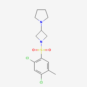 molecular formula C14H18Cl2N2O2S B2506539 1-[1-(2,4-Dichloro-5-methylphenyl)sulfonylazetidin-3-yl]pyrrolidine CAS No. 2319727-54-1