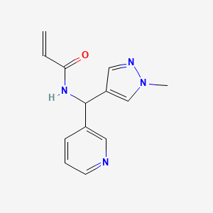 molecular formula C13H14N4O B2506542 N-[(1-Methylpyrazol-4-yl)-pyridin-3-ylmethyl]prop-2-enamide CAS No. 2411255-81-5