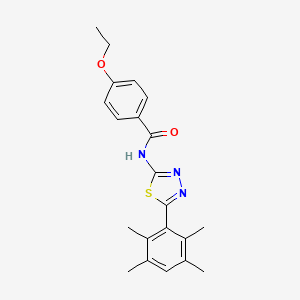 molecular formula C21H23N3O2S B2506550 4-乙氧基-N-[5-(2,3,5,6-四甲基苯基)-1,3,4-噻二唑-2-基]苯甲酰胺 CAS No. 391228-02-7