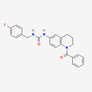 molecular formula C24H22FN3O2 B2506552 1-(1-Benzoyl-1,2,3,4-tetrahydroquinolin-6-yl)-3-(4-fluorobenzyl)urea CAS No. 1203249-24-4