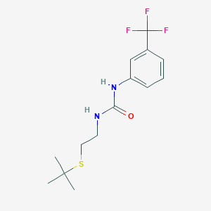 molecular formula C14H19F3N2OS B2506556 N-[2-(tert-butylsulfanyl)ethyl]-N'-[3-(trifluoromethyl)phenyl]urea CAS No. 866008-90-4