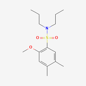 molecular formula C15H25NO3S B2506558 2-methoxy-4,5-dimethyl-N,N-dipropylbenzenesulfonamide CAS No. 898645-41-5