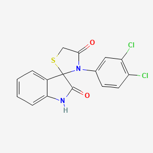 molecular formula C16H10Cl2N2O2S B2506565 3'-(3,4-Dichlorophenyl)-1,2-dihydrospiro[indole-3,2'-[1,3]thiazolidine]-2,4'-dione CAS No. 140234-12-4