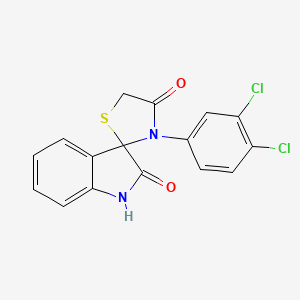 molecular formula C16H10Cl2N2O2S B2506565 3'-(3,4-Diclorofenil)-1,2-dihidroespiro[indol-3,2'-[1,3]tiazolidina]-2,4'-diona CAS No. 140234-12-4