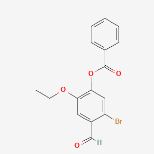 molecular formula C16H13BrO4 B2506569 5-Bromo-2-ethoxy-4-formylphenyl benzoate CAS No. 692266-89-0