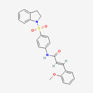molecular formula C24H22N2O4S B2506572 (2E)-N-[4-(2,3-dihydro-1H-indol-1-ylsulfonyl)phenyl]-3-(2-methoxyphenyl)prop-2-enamide CAS No. 651009-40-4