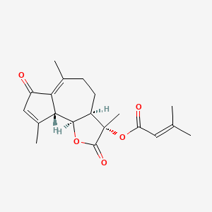 molecular formula C20H24O5 B2506574 [(3S,3Ar,9aR,9bS)-3,6,9-trimethyl-2,7-dioxo-4,5,9a,9b-tetrahydro-3aH-azuleno[4,5-b]furan-3-yl] 3-methylbut-2-enoate CAS No. 112766-69-5