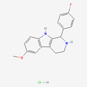 molecular formula C18H18ClFN2O B2506582 1-(4-Fluorophenyl)-6-methoxy-2,3,4,9-tetrahydro-1H-beta-carboline hydrochloride CAS No. 1431965-08-0