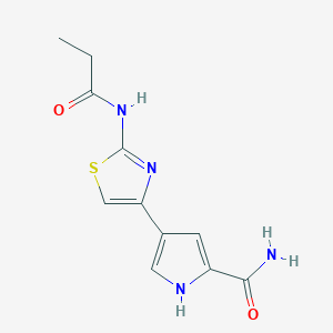 molecular formula C11H12N4O2S B2506585 4-(2-丙酰胺-1,3-噻唑-4-基)-1H-吡咯-2-甲酰胺 CAS No. 1197834-68-6