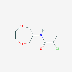 molecular formula C8H14ClNO3 B2506588 2-Chloro-N-(1,4-dioxepan-6-yl)propanamide CAS No. 1857861-36-9