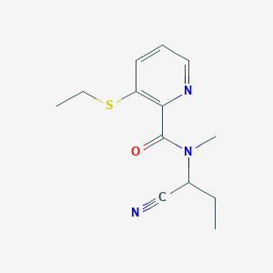 molecular formula C13H17N3OS B2506589 N-(1-Cyanopropyl)-3-ethylsulfanyl-N-methylpyridine-2-carboxamide CAS No. 2418674-80-1
