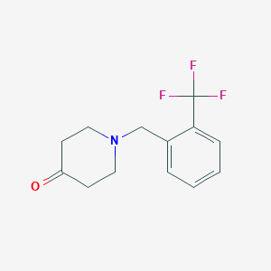 molecular formula C13H14F3NO B2506592 1-{[2-(Trifluoromethyl)phenyl]methyl}piperidin-4-one CAS No. 905986-91-6