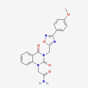 molecular formula C20H17N5O5 B2506593 2-(3-((3-(4-methoxyphenyl)-1,2,4-oxadiazol-5-yl)methyl)-2,4-dioxo-3,4-dihydroquinazolin-1(2H)-yl)acetamide CAS No. 894929-65-8