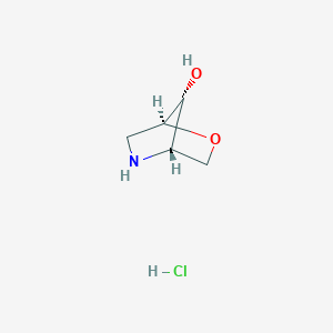 molecular formula C5H10ClNO2 B2506596 (1S,4S,7R)-2-Oxa-5-azabicyclo[2.2.1]heptan-7-ol;hydrochloride CAS No. 2247087-94-9