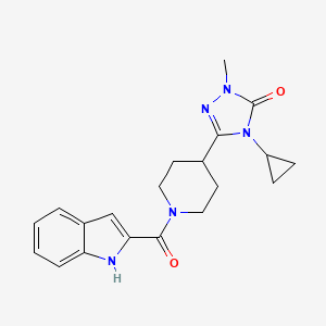 molecular formula C20H23N5O2 B2506599 3-(1-(1H-indole-2-carbonyl)piperidin-4-yl)-4-cyclopropyl-1-methyl-1H-1,2,4-triazol-5(4H)-one CAS No. 1797224-01-1