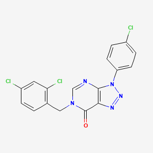 molecular formula C17H10Cl3N5O B2506600 3-(4-氯苯基)-6-[(2,4-二氯苯基)甲基]三唑并[4,5-d]嘧啶-7-酮 CAS No. 893916-02-4