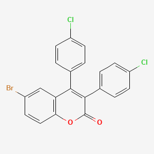 molecular formula C21H11BrCl2O2 B2506602 6-Bromo-3,4-bis(4-chlorophenyl)chromen-2-one CAS No. 263364-73-4