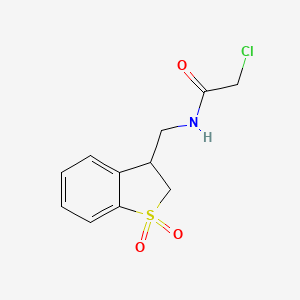 2-Chloro-N-[(1,1-dioxo-2,3-dihydro-1-benzothiophen-3-yl)methyl]acetamide