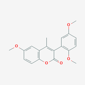 molecular formula C19H18O5 B2506616 3-(2,5-Dimethoxyphenyl)-6-methoxy-4-methylchromen-2-one CAS No. 859669-94-6