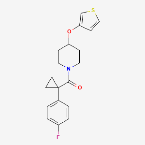 molecular formula C19H20FNO2S B2506619 (1-(4-Fluorophenyl)cyclopropyl)(4-(thiophen-3-yloxy)piperidin-1-yl)methanone CAS No. 2034467-31-5