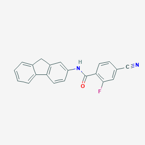 molecular formula C21H13FN2O B250663 4-cyano-N-(9H-fluoren-2-yl)-2-fluorobenzamide 