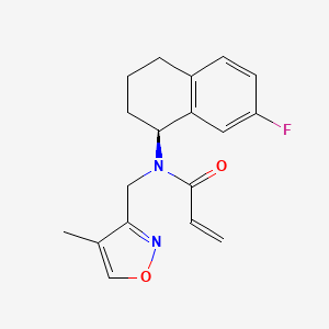 molecular formula C18H19FN2O2 B2506636 N-[(1S)-7-Fluoro-1,2,3,4-tetrahydronaphthalen-1-yl]-N-[(4-methyl-1,2-oxazol-3-yl)methyl]prop-2-enamide CAS No. 2411180-20-4