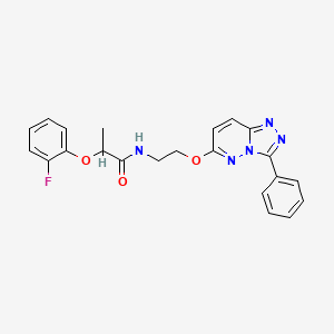 molecular formula C22H20FN5O3 B2506637 2-(2-fluorophenoxy)-N-(2-((3-phenyl-[1,2,4]triazolo[4,3-b]pyridazin-6-yl)oxy)ethyl)propanamide CAS No. 1021112-42-4