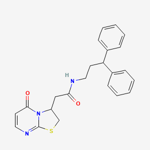 molecular formula C23H23N3O2S B2506639 N-(3,3-diphenylpropyl)-2-(5-oxo-3,5-dihydro-2H-thiazolo[3,2-a]pyrimidin-3-yl)acetamide CAS No. 946345-70-6