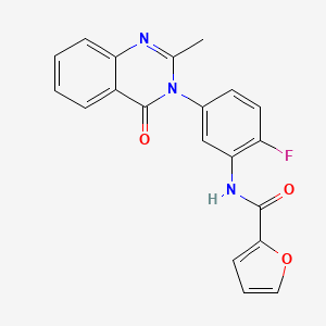 molecular formula C20H14FN3O3 B2506647 N-(2-氟-5-(2-甲基-4-氧喹唑啉-3(4H)-基)苯基)呋喃-2-甲酰胺 CAS No. 899758-25-9