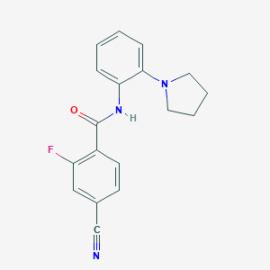 4-cyano-2-fluoro-N-(2-pyrrolidin-1-ylphenyl)benzamide