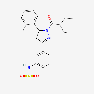 molecular formula C23H29N3O3S B2506654 N-(3-(1-(2-ethylbutanoyl)-5-(o-tolyl)-4,5-dihydro-1H-pyrazol-3-yl)phenyl)methanesulfonamide CAS No. 851719-27-2