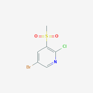molecular formula C6H5BrClNO2S B2506659 5-Bromo-2-chloro-3-(methylsulfonyl)pyridine CAS No. 887308-14-7