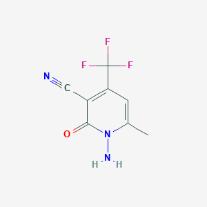 molecular formula C8H6F3N3O B2506663 1-Amino-6-methyl-2-oxo-4-(trifluoromethyl)-1,2-dihydropyridine-3-carbonitrile CAS No. 72567-46-5