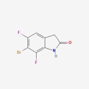 molecular formula C8H4BrF2NO B2506664 6-bromo-5,7-difluoro-2,3-dihydro-1H-indol-2-one CAS No. 2108043-77-0
