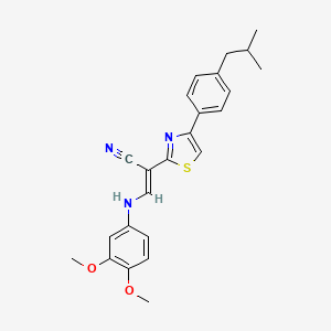 (E)-3-((3,4-dimethoxyphenyl)amino)-2-(4-(4-isobutylphenyl)thiazol-2-yl)acrylonitrile
