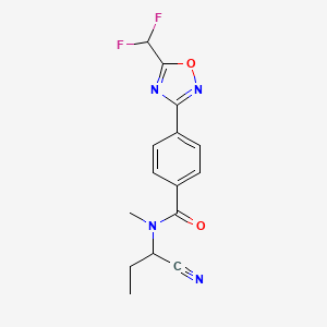 molecular formula C15H14F2N4O2 B2506669 N-(1-Cyanopropyl)-4-[5-(difluoromethyl)-1,2,4-oxadiazol-3-yl]-N-methylbenzamide CAS No. 2418681-78-2