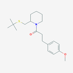 molecular formula C20H31NO2S B2506670 1-(2-((叔丁基硫代)甲基)哌啶-1-基)-3-(4-甲氧基苯基)丙-1-酮 CAS No. 2034266-00-5