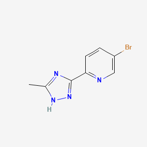 molecular formula C8H7BrN4 B2506674 5-bromo-2-(3-methyl-1H-1,2,4-triazol-5-yl)pyridine CAS No. 1338986-16-5
