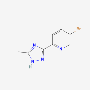 molecular formula C8H7BrN4 B2506674 5-ブロモ-2-(3-メチル-1H-1,2,4-トリアゾール-5-イル)ピリジン CAS No. 1338986-16-5