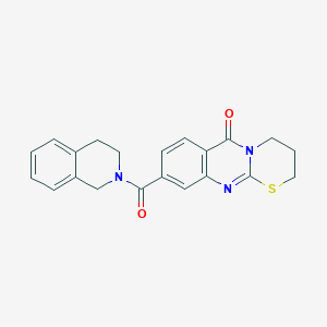 molecular formula C21H19N3O2S B2506677 9-(1,2,3,4-tetrahydroisoquinoline-2-carbonyl)-3,4-dihydro-[1,3]thiazino[2,3-b]quinazolin-6(2H)-one CAS No. 1251625-84-9