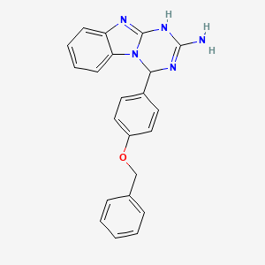molecular formula C22H19N5O B2506679 4-[4-(Benzyloxy)phenyl]-1,4-dihydro[1,3,5]triazino[1,2-a]benzimidazol-2-amine CAS No. 452293-88-8