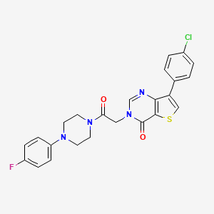 molecular formula C24H20ClFN4O2S B2506680 7-(4-chlorophenyl)-3-{2-[4-(4-fluorophenyl)piperazin-1-yl]-2-oxoethyl}thieno[3,2-d]pyrimidin-4(3H)-one CAS No. 1105241-61-9