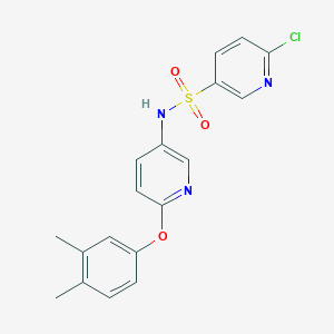 molecular formula C18H16ClN3O3S B2506682 6-chloro-N-[6-(3,4-dimethylphenoxy)pyridin-3-yl]pyridine-3-sulfonamide CAS No. 1424521-29-8