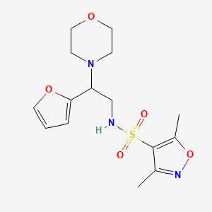 molecular formula C15H21N3O5S B2506684 N-(2-(furan-2-yl)-2-morpholinoethyl)-3,5-dimethylisoxazole-4-sulfonamide CAS No. 1208725-36-3