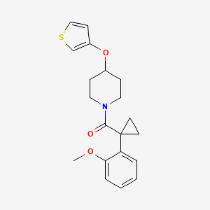 molecular formula C20H23NO3S B2506690 (1-(2-Methoxyphenyl)cyclopropyl)(4-(thiophen-3-yloxy)piperidin-1-yl)methanone CAS No. 2034364-78-6